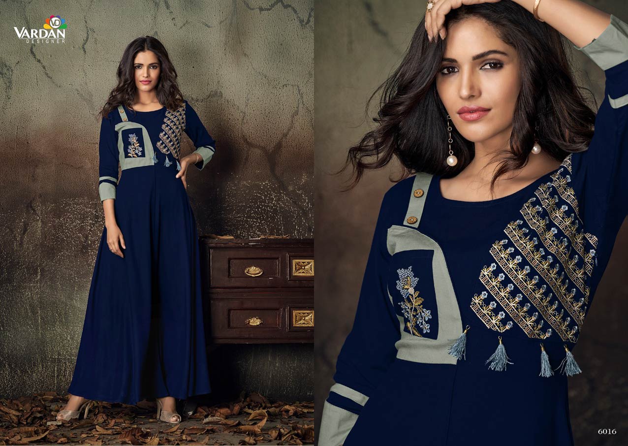 Gulnaz Vol-2 Vardan Designer Rayon Long Ladies Kurta Gulnaz Vol-2 Vardan Designer Rayon Long Ladies Kurta